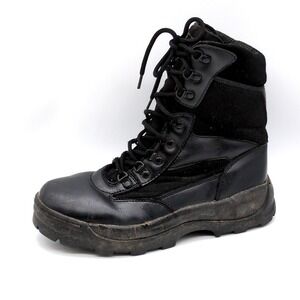 Galls Boots Mens Black 9.5 Wide Leather Tactical Duty Work Shoe Lace Up SP430